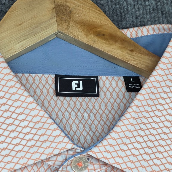 FootJoy Margaritaville Lake Resort Polo Shirt Mens Large Peach Diamond 33197 - Picture 3 of 8